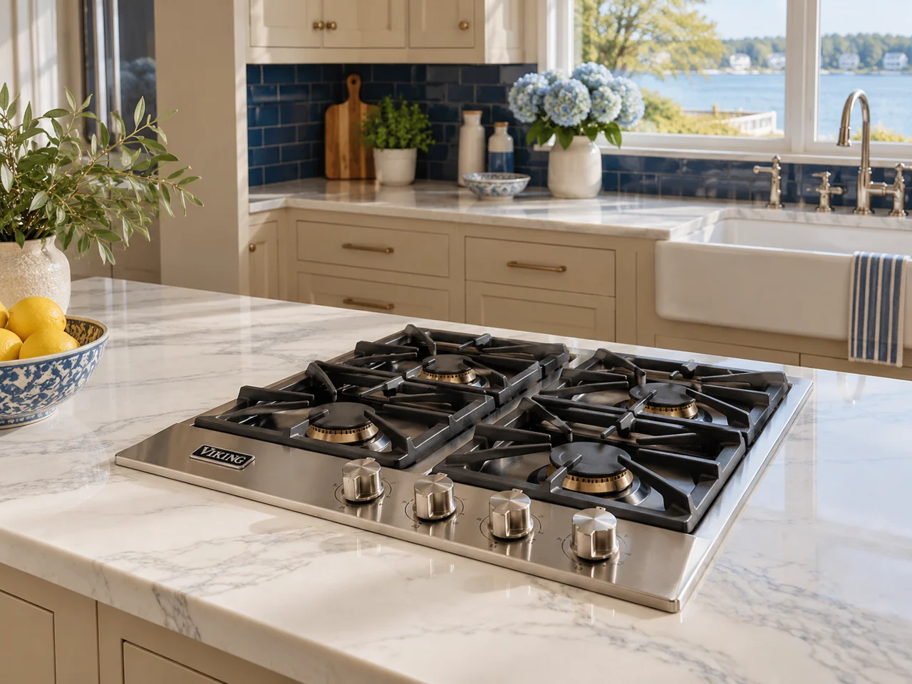 Illustration of a Viking cooktop